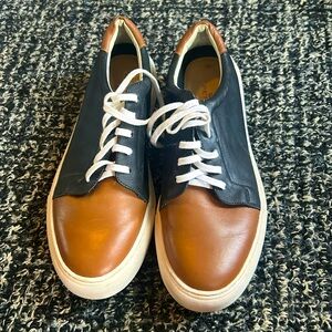Leather Navy and Brown Peter Millar Sneakers Size 9.5